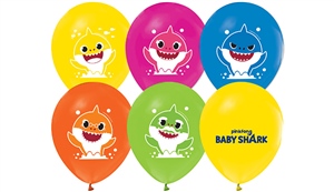 Baby Shark Baskılı Pastel Balon 100 Lü