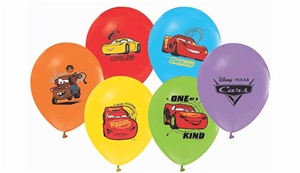Baskılı Balon Pastel Renk The Cars 100'lü