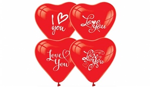 Baskılı Kalp Balon 'I Love You' Kırmızı