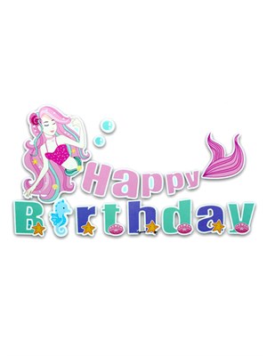 Deniz Kızı Happy Birthday Yazı
