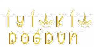Unicorn Gold İyiki Doğdun Banner 2,50M